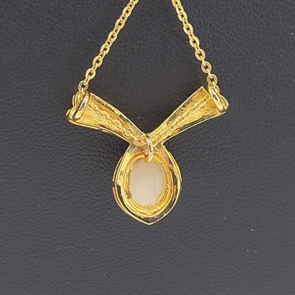 Vintage Sterling silver with gold Overlay 925 Choker Ethiopian Opal Necklace - Picture 11 of 13